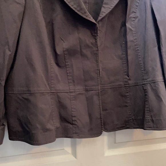 EUC Lane Bryant Brown STRETCHY Fitted Suit Jacket with Hook & Eye Closure, Sz 26 - Picture 8 of 13